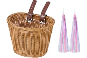 Flintronic Panier Velo Enfant, Panier de Guidon de Vélo Enfant, Tricotage à la Main Panier Vélo pour Filles Garçons