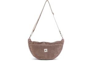 Grünes Glück Premium Teddy Moonbag large– Crossbody oder am Kinderwagen - mit Innen-& Außentasche & verstellbarem Gurt– ideal als Crossbody-Bag, Halbmondtasche, Kinderwagen-Organizer, Buggy-Tasche.