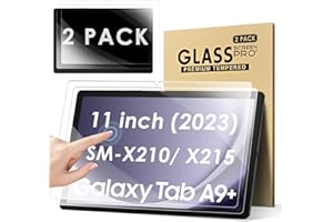 KATUMO Screen Protector For Samsung Galaxy Tab A9 Plus + 11 inch 2023 (SM-X210/ SM-X216/ SM-X218) HD Clear Scratch Resistant Tempered Glass Film 2 Pack