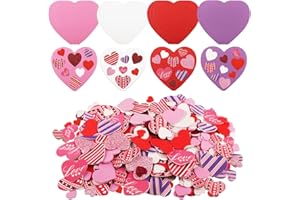 JANGOSTOR 372 pezzi cuori in schiuma di San Valentino, include 360 pezzi adesivi in schiuma cuori autoadesivi e 12 pezzi cuori colorati in schiuma per il giorno San Valentino, forniture artigianali DIY