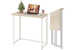 Moziel Scrivania Pieghevole, Scrivania per Casa e Ufficio per piccoli spazi, 80 x 45 x 74 cm Tavolo da Studio Porta PC Stabile e Salvaspazio