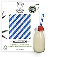 The Cheeky Panda Bamboo Paper Bubble Tea Straws | 250 Blue Striped Wide Drinking Straws | For Boba Tea, Milkshakes and Smoothies