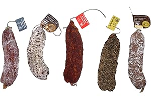 BONNEBOUFFE Saucisson Tasting Selection 160g x 5 Black Pepper, Ceps, Piment d'Espelette, Comte and Wild Boar