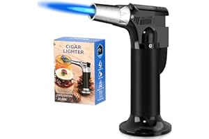 Royouzi Cannello Da Cucina Può Essere Riempito, Fiamma Ossidrica Da Cucina Regolabile, Adatto Per Cucina, Pasticceria, Dessert, Panna Cotta, Campeggio, Barbecue (Butano Non Incluso - nero)