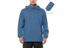 Outdoor Ventures Regenjacke Herren Wasserdicht Ultraleichte Dünne Faltbare Regenmantel Atmungsaktiv Fahrrad Regenjacke Sport