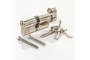 TSS High Security TS007 1 Star Thumbturn Euro Cylinder Lock, British Standard, Insurance Approved Barrel Lock and Key Sets. UPVC Door Locks. (45mm Turn Side x 50mm External (95mm Total))