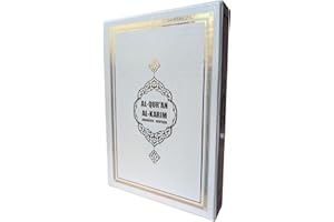 Quran, Koran mit Umschlag, Hochwertig, Mus'haf, Weiß - Gold, Arabisch - Deutsch, islamische Geschenke