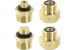 CUINIUNAID Adaptateur de bouteille de gaz en laiton pour connecter des régulateurs de pression à des bouteilles de gaz étrangères, kit adaptateur de bouteille de gaz européen, kit européen