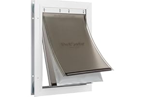 PetSafe Extreme Weather energooszczędne drzwiczki aluminiowe dla kotów i psów, system klap zapeniajacy izolacje– medium (M)