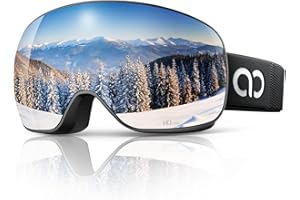 Lamicall Gafas de Esquí Hombre, Gafas Ski OTG - [HD Lente Esférica & Antivaho Patentado] Máscara Snowboard Polarizadas para Mujeres Hombres, Máscara Snow UV400 Protección, Visión Más Amplia