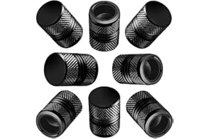 Irikdescia® Nakrętki na trzpień zaworów do opon samochodowych, odporne na korozję, szczelne, uniwersalne dopasowanie, osłona zaworów do samochodu, roweru, motocykla (czarne)