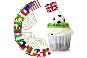 100 stycken internationella tandpetare flaggor cocktailstick flaggor, 50 länder världsflaggor flagga tandpetare små flaggor f
