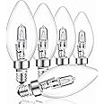 E14 28W Halogen Candle Light Bulbs Dimmable, Clear Glass C35 E14 SES Small Edison Screw Bulb, 350LM Warm White 2700K Halogen Candle Bulb for Chandelier, 230V, Pack of 5