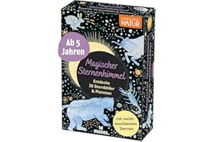 moses. Expedition Natur Magischer Sternenhimmel – Entdecke 30 Sternbilder & Planeten, Bestimmungskarten mit Glow-in-the-dark-Effekt, Astronomie für Kinder ab 5 Jahren