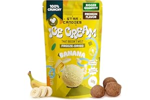 Star Candies Freeze Dried Banana Ice Cream Scoops | No Melting Freeze Dried Banana Ice Cream Candy | Crunchy & Delicious Camping Food | Premium Astronaut Ice Cream loved by Kids and Adults | (50 g)
