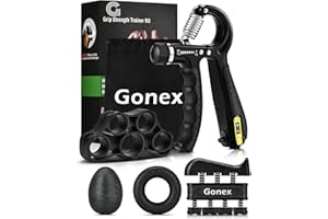 Gonex Hand Grip Rafforzatore della Presa della Mano, Allenamento Avambraccio Avambracci Attrezzi Regolabile, Attrezzo per Esercitare Le Dita, Finger Stretcher, Anello per Esercizi & Palla Antistress