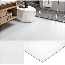 Livelynine Peel And Stick Floor Tile – 32 Pack Self-Adhesive Vinyl Flooring, 12x12 Inch White Tiles, Waterproof & Scratch-Resistant For Kitchen Bathroom Bedroom Rental