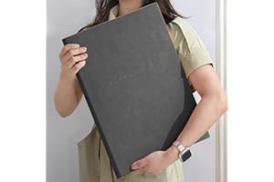 HONGTAISHENG Notatnik A3 Szkicownik – 760 stron 380 arkuszy, wysokiej jakości papier kreślarski, miękka okładka z PU Szkic dla artystów i profesjonalistów do rysowania i szkicowania, czarny