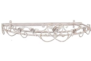 MAISONICA 66cm Le Rose Shabby Chic French Ciel de Lit Bed Canopy Metal Wall Mounted