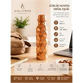 Otantik Pramit Desen Bakır Suluk Matara Su Şişesi &ndash; G&uuml;nl&uuml;k - Spor - Okul 600 ml -G&uuml;m&uuml;ş/Rose Renk Se&ccedil;enekli Altın