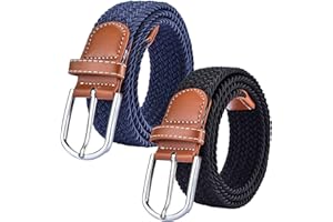 CHALIER 2 Piezas Cinturón Elástico Táctico Lona Pantalones Casuales Multicolor Mujer