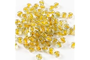 HERZWILD Round Letter Beads for Threading 1000 Pieces Gold Letter Beads Acrylic Craft Beads Letters A-Z Beads for Jewellery Crafts (47 Gold Transparent Beads)