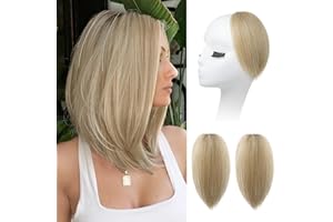 REECHO Clip in Hair Volumizer, 2PCS 8 inch Short Thick Clip in Hairpieces Adding Extra Volume Hair Extensions for Women with Thin Fine - Medium Blonde