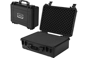 COSTWAY Twarda walizka na aparat fotograficzny, uniwersalna, wodoszczelna, twarda obudowa, z pianki, do elektroniki, dronów, kamer i broni palnej, czarny, 22", walizka na aparat