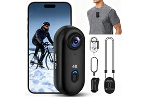 Lottsall Action Cam - 4K 64GB Bodycam mit Wasserdicht 30m, Freihand-POVs, APP-Videoclip, Magnetisch, 120° Weitwinkel, 150 min Akku, Mini Kamera für Vlogs, Reisen, Outdoor, Helmkamera