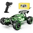 Tecnock Remote Control Cars for Kids, 1:18 Scale RC Racing Cars with LED Lights, 2.4GHz All Terrain RC Car with 2 Rechargeable Batteries for 50 Min Play, Indoor Outdoor Toys Gifts for Boys and Girls