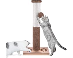 Aibuddy Cat Scratching Post, 60CM Tall Sisal Cat Scratcher Climber & Tree Pole(Cat Interactive Toys, Dangling Ball,East to As