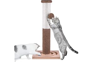 Aibuddy Drapak dla kota, sizalowy drapak dla kota o wysokości 60 cm (interaktywne zabawki dla kotów, wisząca kulka, wschód do złożenia, 30 x 30 x 60 cm)