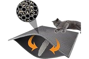 FXxswey - Alfombra de cama para gatos, plegable, doble capa, impermeable, gato, alimentador, alfombra de protección del suelo y alfombra fácil de limpiar (40 x 50 cm)