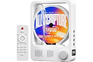 Desktop CD Player with Speakers, Oilsky CD Players for Home, Bluetooth 5.3 CD Player with Hi-Fi Stereo Sound,Remote Control,LED Display,Dust Cover,Supports CD/Bluetooth/TF Card/AUX for Home