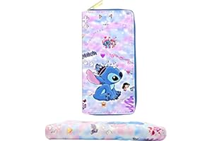 BJPERFMS Portafoglio Stitch, Wallet Stitch, Cartoon Portamonete, Gadget lilo e stitch, Portafoglio per Bambinib, Pelle Sintetica（19 * 10 * 2.5）