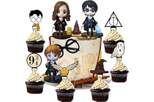 Lahe Zauberer Doll Figures Cake Topper, Magier Kuchen Deko, Wizard kuchen deko, Themen Figuren Cupcake Topper, für Mädchen/Junge Kindertag Kuchendekoration Geburtstags Party(15 Stück)