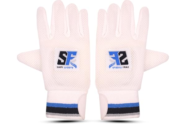 Cricket Wicket Keeping Inner Gloves for Leather Ball (White)