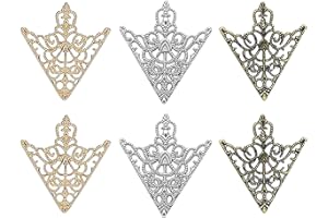 GENERIC 6Pcs Elegant Triangle Shirt Collar Pin Fashionable Hollow Pattern Shirt Collar Pins Simple Nobe Brooches Accessories Palace for Men Women Shirt Suit