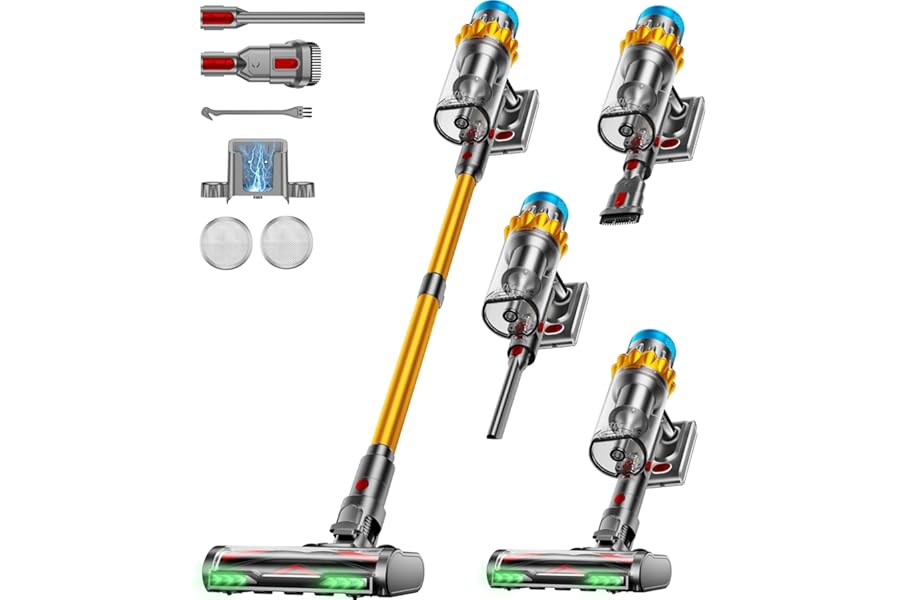 Wireless Vacuum Cleaner, 55KPA/650W/70Mins Wireless Electric Broom, Self-Supporting Anti-Tangle/OLED Screen/1.8L Cup Powerful Cordless Vacuum Cleaner, Suitable for Carpets/Floors/Hair