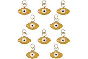 BEEFLYING 10 Uds., Dijes de Esmalte de Aleación, Colgantes, Dijes de Esmalte de Mal de Ojo para Mujeres, Collar, Pendientes, Dijes para Joyería, Hecho A Mano, Bricolaje, Fabricación de Pendientes