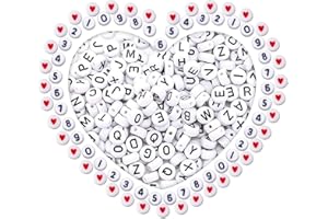 MiuCo 1850pcs Letter Beads for Bracelet Making kit with Heart, Number, A-Z Alphabet Beads, Friendship Bracelets Making Kit with Box, Elastic Threads for Bracelets Necklaces, Crafts Gifts for Girls