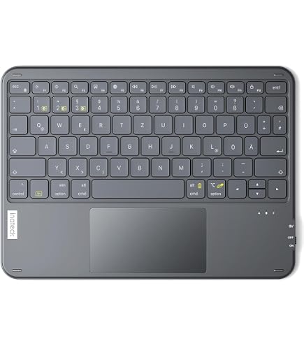 Doohoeek Tablet Tastatur Hülle Für 9-11 Zoll | Beleuchtete Bluetooth-Tastatur Mit Touchpad | Wiederverwendbarer Kleber