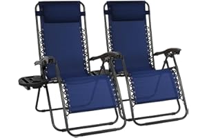EIGFOH Tumbonas Plegables,tumbonas Jardin Exterior Silla de Playa con Portavasos y Reposacabezas,Silla de Playa Ajustable para Jardín,Piscina,Terraza,Carga de 150 KG (Azul 2 Tumbonas)