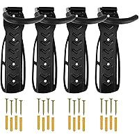 4 x WELLGRO® Wand Fahrradhalter - schwarz - Stahl Fahrrad Wandhalterung - Fahrrad haken - Fahrradständer - Ständer