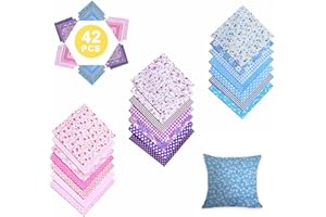 FAVSON 21 Stück Baumwollstoff Patchwork Stoffe, Muster DIY Gewebe Quadrate 25 CM Patchwork, 100% Baumwollstoff Baumwolltuch mit für das Nähen Handwerk vielfältigem Muster