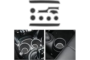 CDEFG Compatible with MINI Cooper F56 Facelift Rubber Mats, Non-Slip Mats Centre Console Anti-Slip Cup Drink Holder Rubber Mat Armrest Storage Pads Door Slots Car Interior Accessories(White)