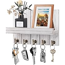 Portachiavi Da Parete 'Fyndig' Kazai - Design Berlinese Con 6 Ganci E Vassoio In Legno - Bianco, Per Ingresso