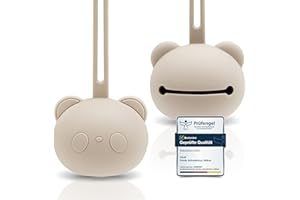 CAJA Schnullerbox Schnulleraufbewahrung aus Silikon BPA frei hygienische Aufbewahrung für Babys und Kleinkinder Panda Design hochwertiges Baby Zubehör Geschenk zur Geburt und Baby Erstausstattung