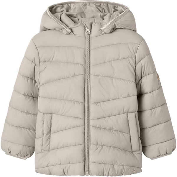 NAME IT KIDS winterjas NKFMAXI met all over print donkerblauw/roze