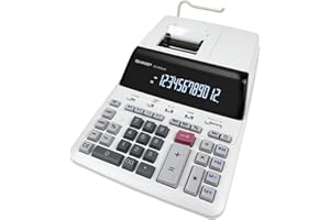 ‎SHARP Sharp CS-2635 LW druckender Tischrechner (12 Stellen, LCD Display, schwarz/rot Druck, Netzanschluss) Weiß